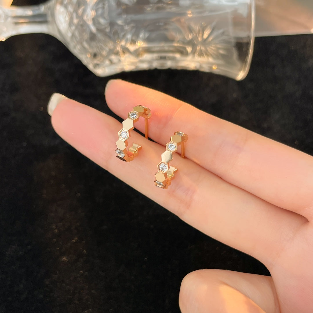 ¡®Twinkle jewelry¡¯BEE LOVE DIAMOND HOOP EARRINGS