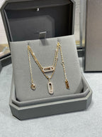 [Twinkle jewelrys]MOVE 2 ROW DIAMOND NECKLACE