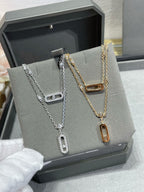 [Twinkle jewelrys]MOVE 2 ROW DIAMOND NECKLACE