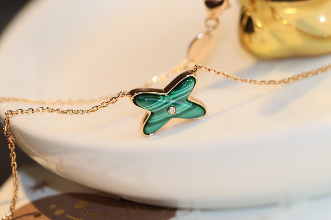 ¡®Twinkle jewelry¡¯JEUX MALACHITE 1 DIAMOND PINK GOLD NECKLACE