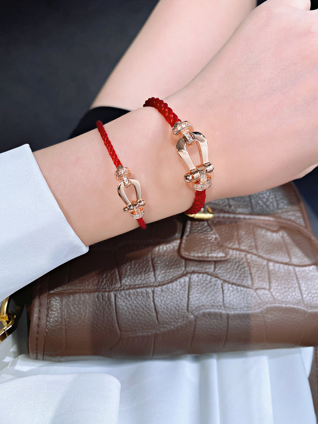 ¡®Twinkle jewelry¡¯FORCE 10 HALF DIAMOND PINK GOLD RED CORDERI LARGE AND MEDIUM MODEL