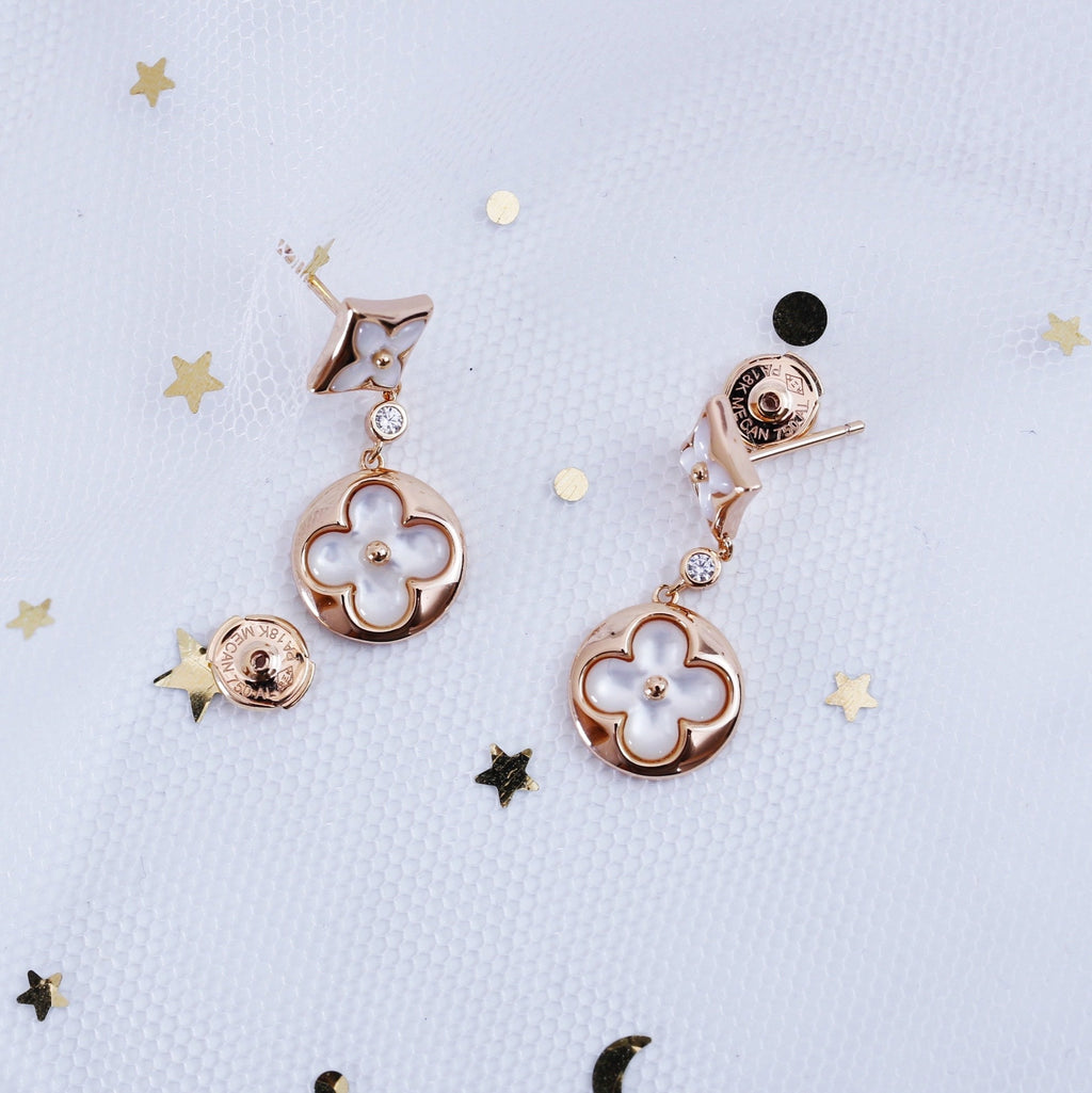 ¡®Twinkle jewelry¡¯STAR AND SUN PINK GOLD MOP DROP EARRINGS