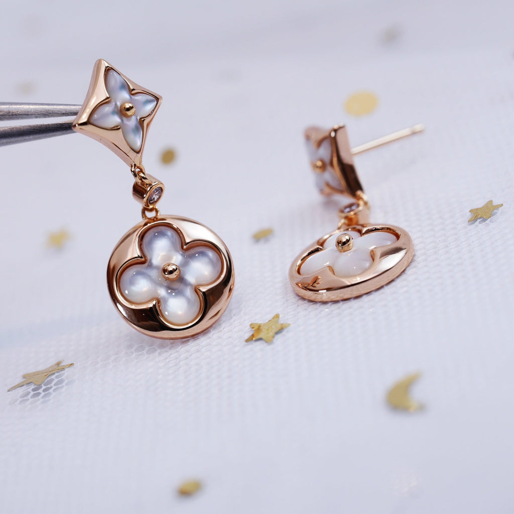 ¡®Twinkle jewelry¡¯STAR AND SUN PINK GOLD MOP DROP EARRINGS