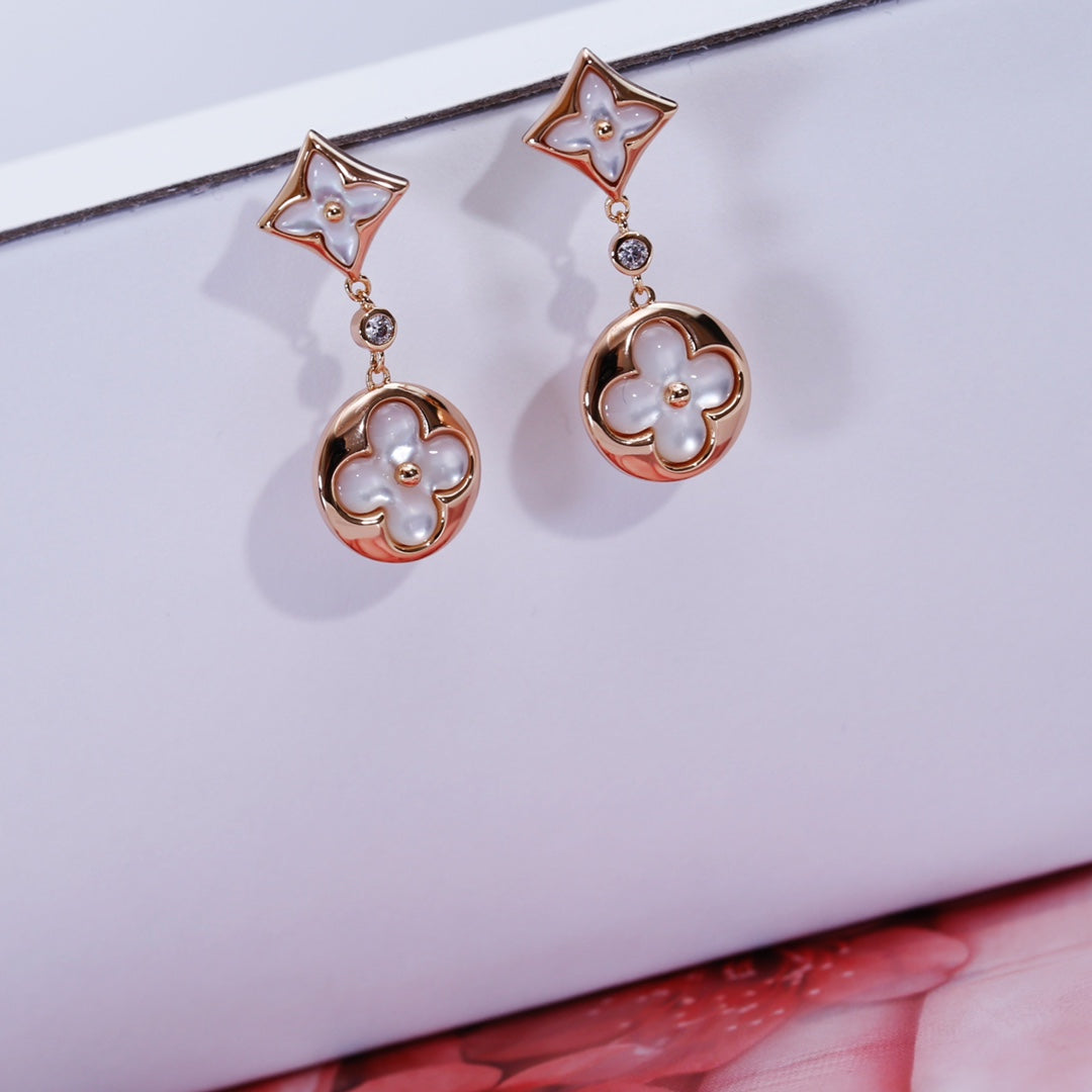 ¡®Twinkle jewelry¡¯STAR AND SUN PINK GOLD MOP DROP EARRINGS
