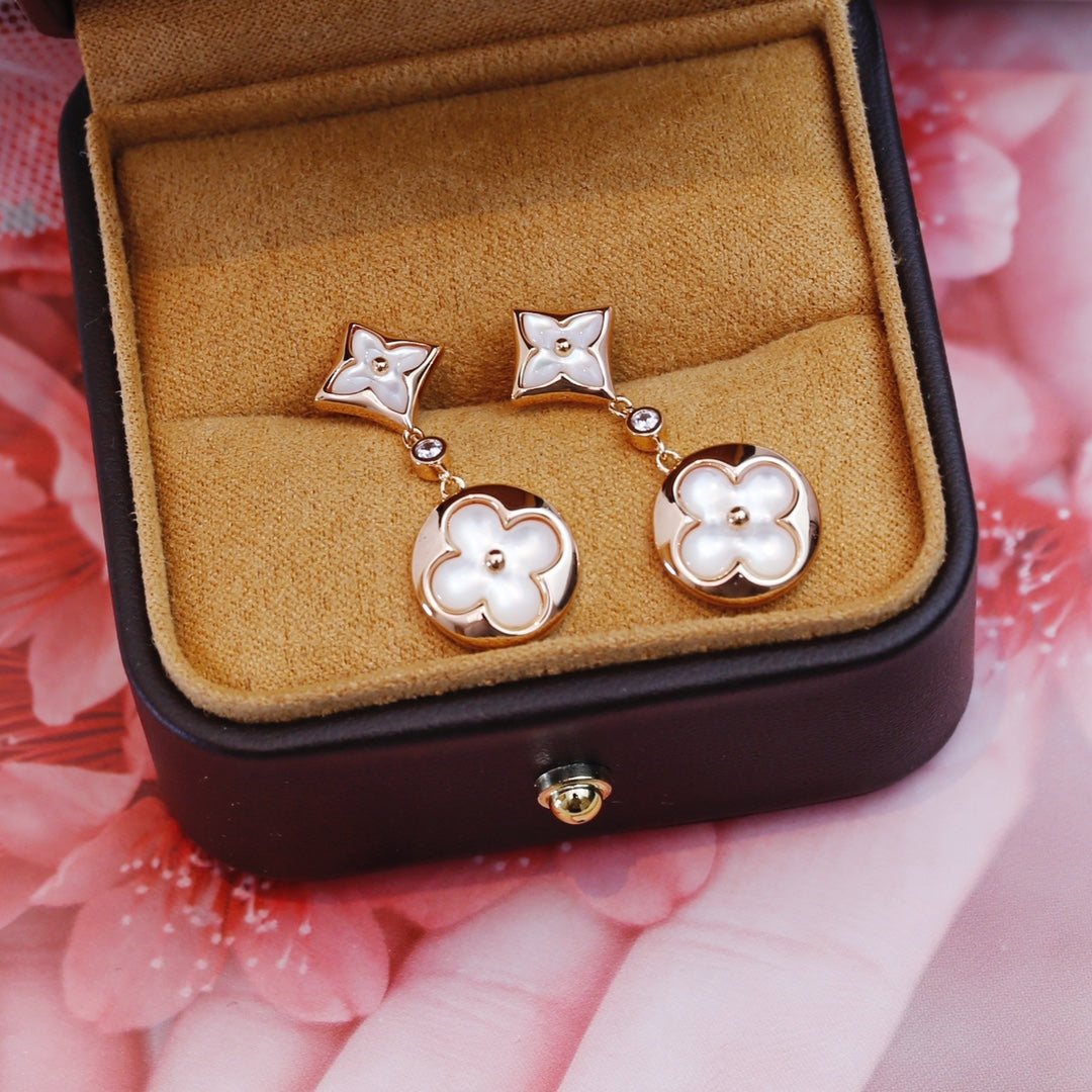 ¡®Twinkle jewelry¡¯STAR AND SUN PINK GOLD MOP DROP EARRINGS