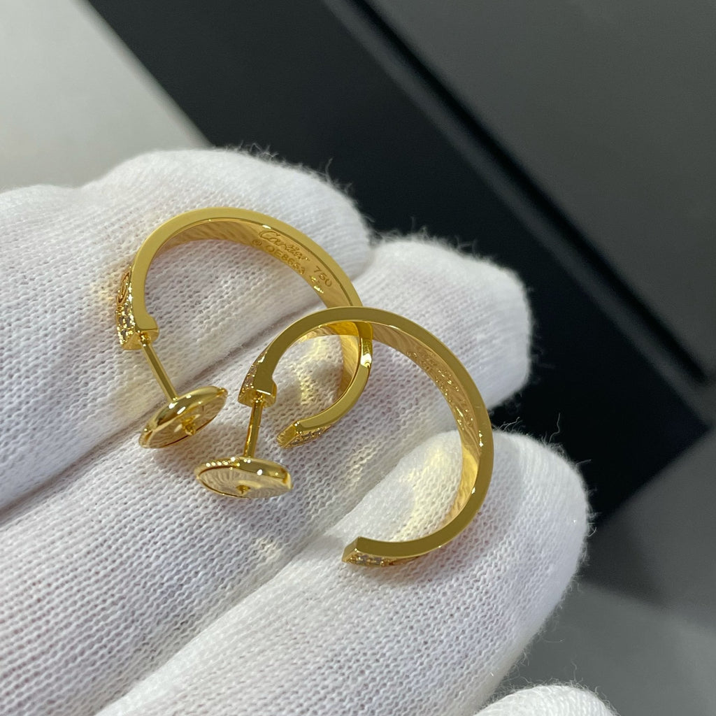 ¡®Twinkle jewelry¡¯LOVE DIAMOND GOLD HOOP EARRINGS