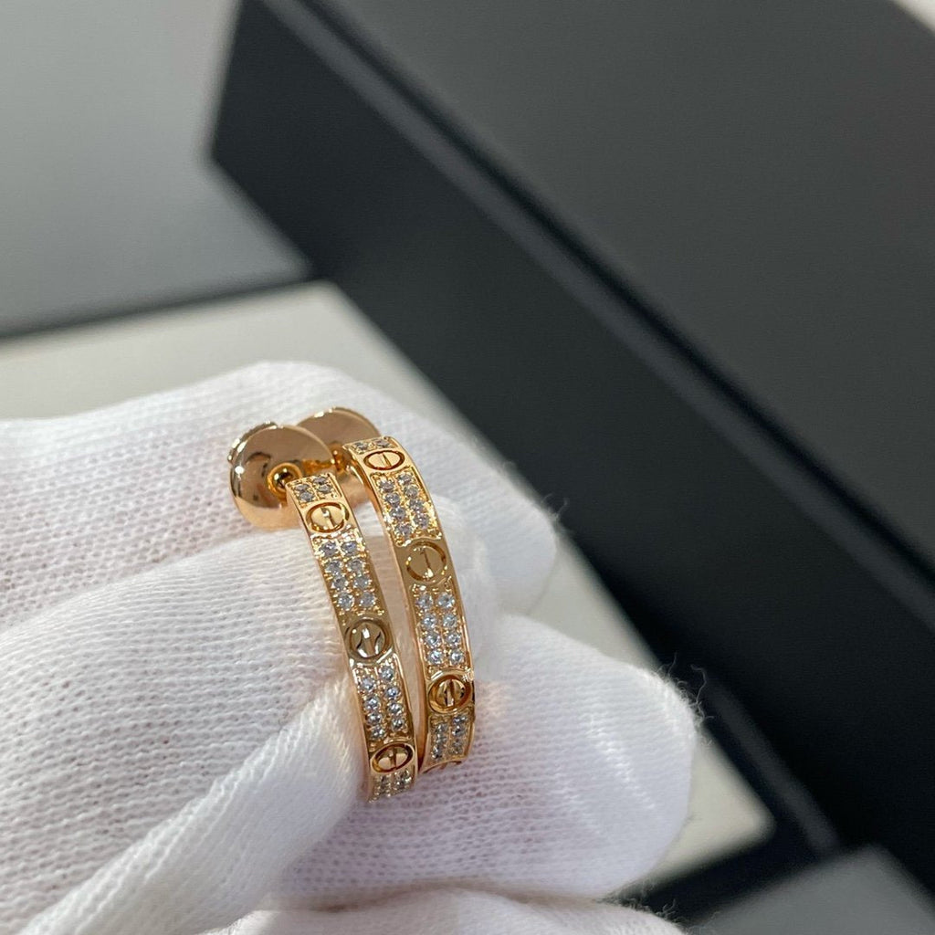 ¡®Twinkle jewelry¡¯LOVE DIAMOND PINK GOLD HOOP EARRINGS