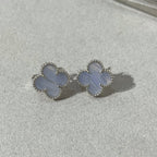 ¡®Twinkle jewelry¡¯CLOVER CHALCEDONY SILVER STUD EARRINGS