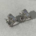 ¡®Twinkle jewelry¡¯CLOVER CHALCEDONY SILVER STUD EARRINGS