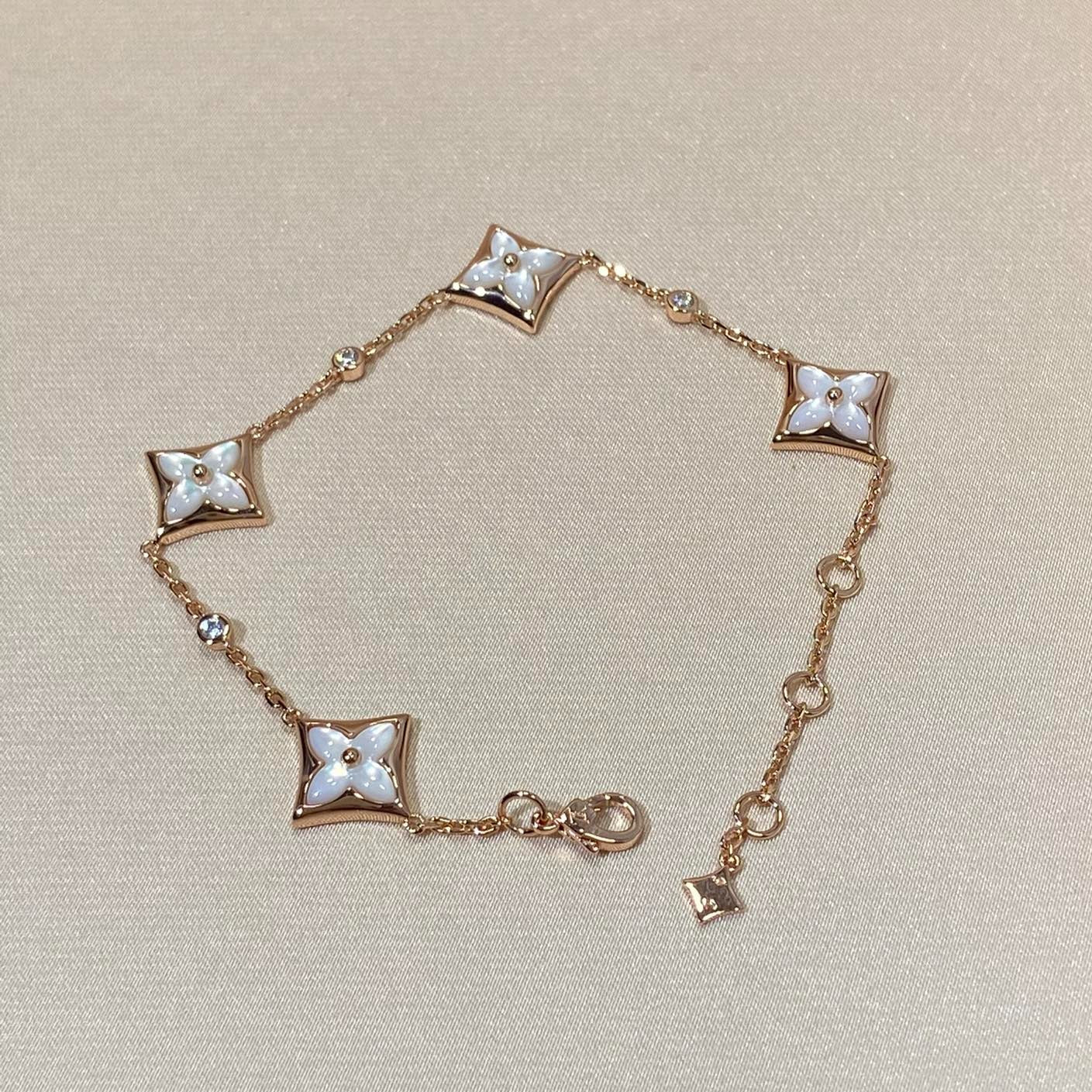 ¡®Twinkle jewelry¡¯STAR 4 MOTIF MOP DIAMOND PINK GOLD BRACELET