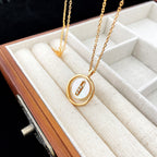 [Twinkle jewelrys]LUCKY MOVE MOP PINK GOLD NECKLACE