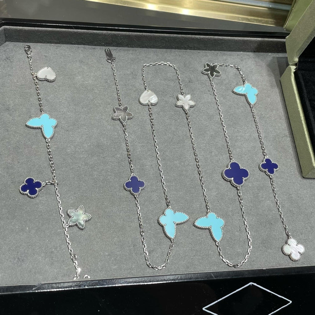 ¡®Twinkle jewelry¡¯LUCKY CLOVER SILVER 11 MOTIF NECKLACE