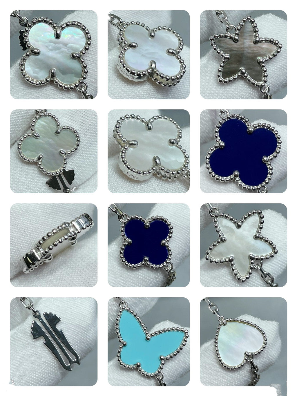¡®Twinkle jewelry¡¯LUCKY CLOVER SILVER 11 MOTIF NECKLACE