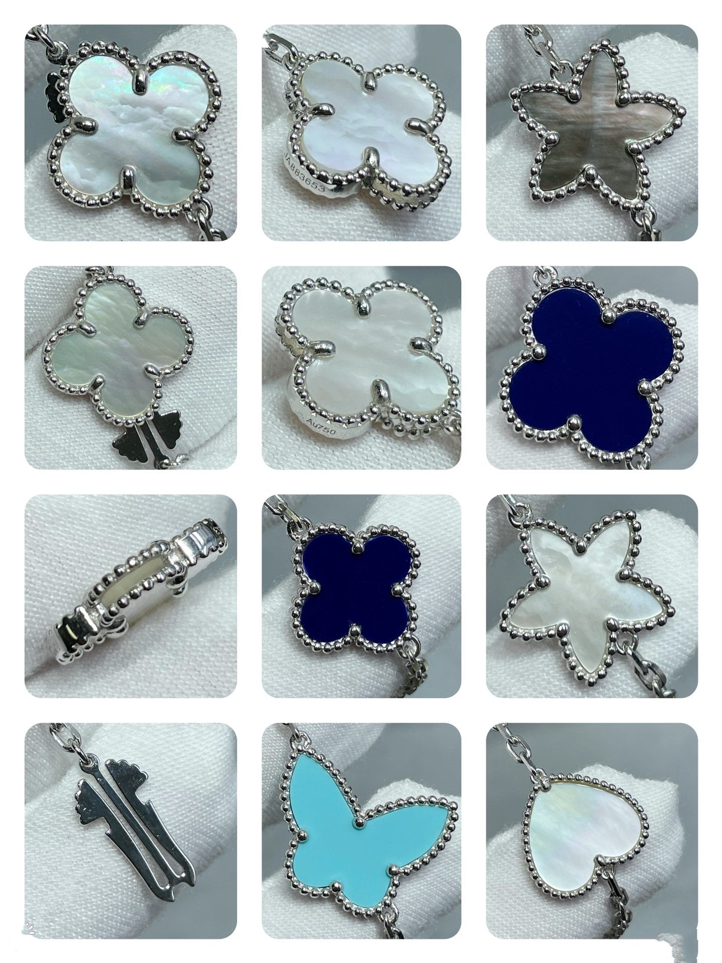 ¡®Twinkle jewelry¡¯LUCKY CLOVER SILVER 11 MOTIF NECKLACE