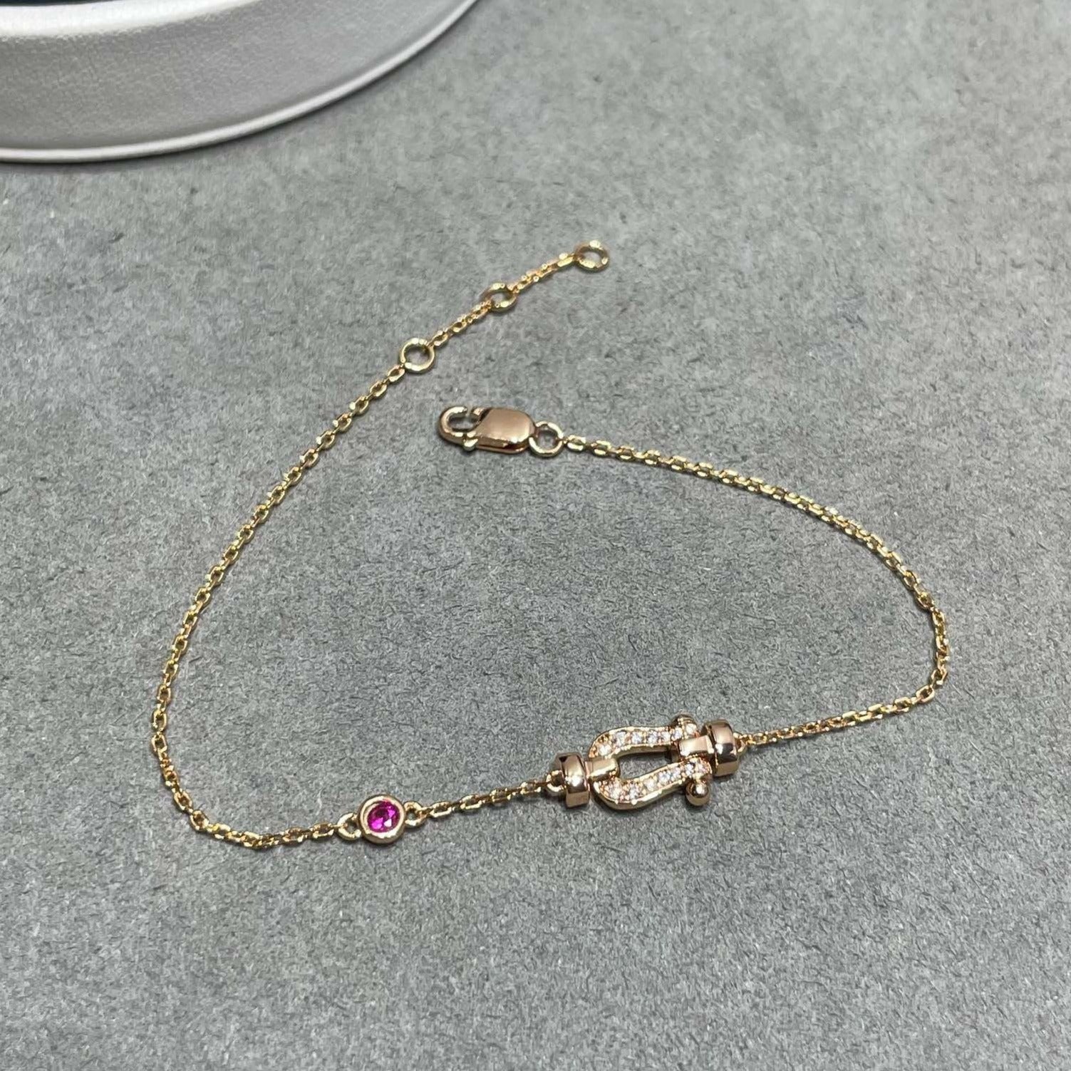 ¡®Twinkle jewelry¡¯FORCE 10 DIAMOND CHAIN LINK PINK GOLD BRACELET