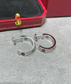 ¡®Twinkle jewelry¡¯LOVE CERAMIC DIAMOND PAVED SILVER EARRINGS