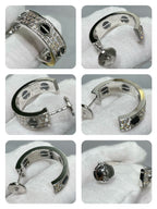 ¡®Twinkle jewelry¡¯LOVE CERAMIC DIAMOND PAVED SILVER EARRINGS