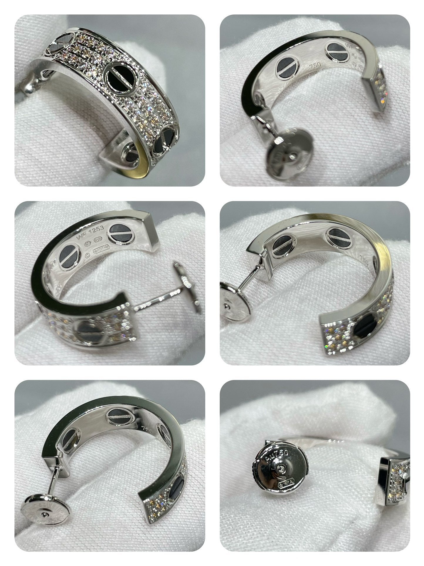 ¡®Twinkle jewelry¡¯LOVE CERAMIC DIAMOND PAVED SILVER EARRINGS