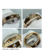 ¡®Twinkle jewelry¡¯LOVE PINK GOLD SILVER DIAMOND DOUBLE RING