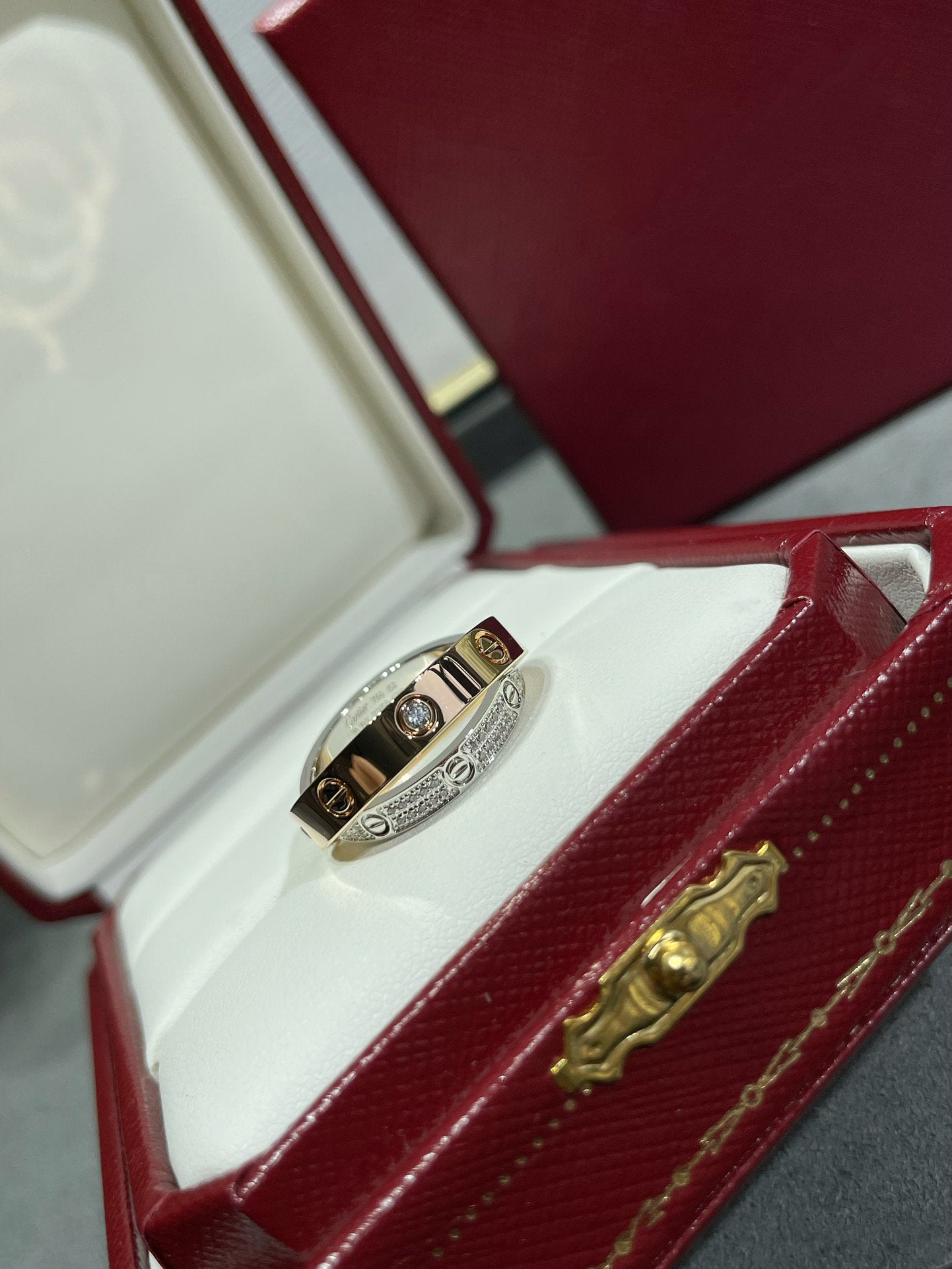¡®Twinkle jewelry¡¯LOVE PINK GOLD SILVER DIAMOND DOUBLE RING