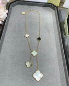 ¡®Twinkle jewelry¡¯CLOVER 6 MOTIF MOP ONYX GOLD NECKLACE
