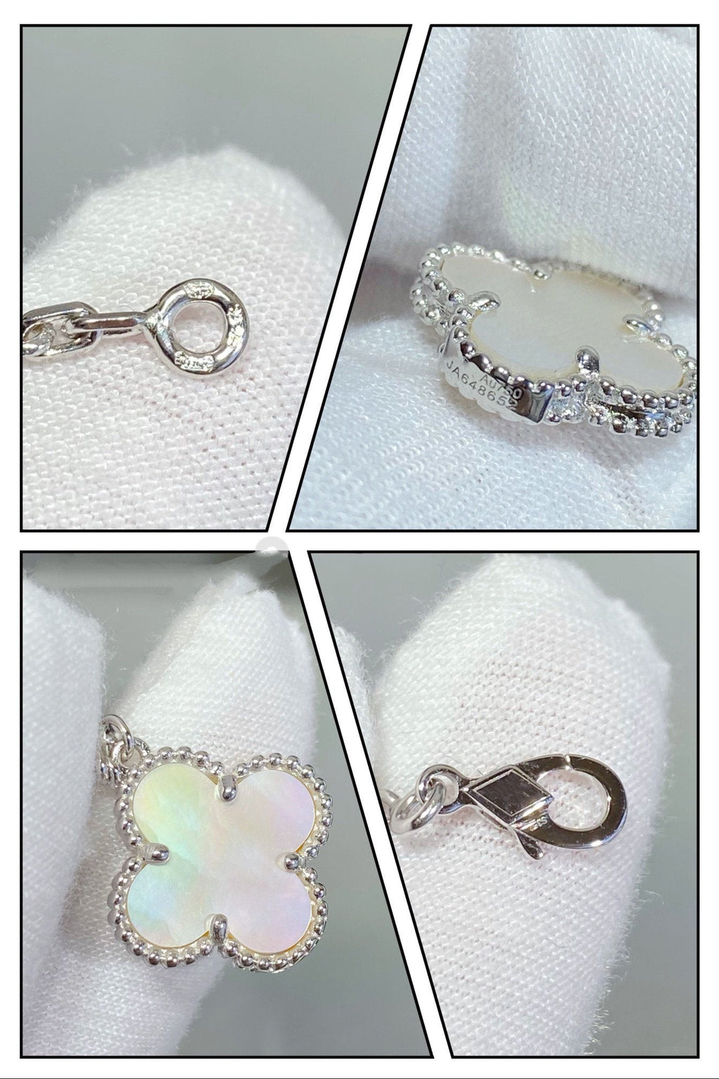 ¡®Twinkle jewelry¡¯CLOVER 5 MOTIF WHITE MOP SILVER BRACELET