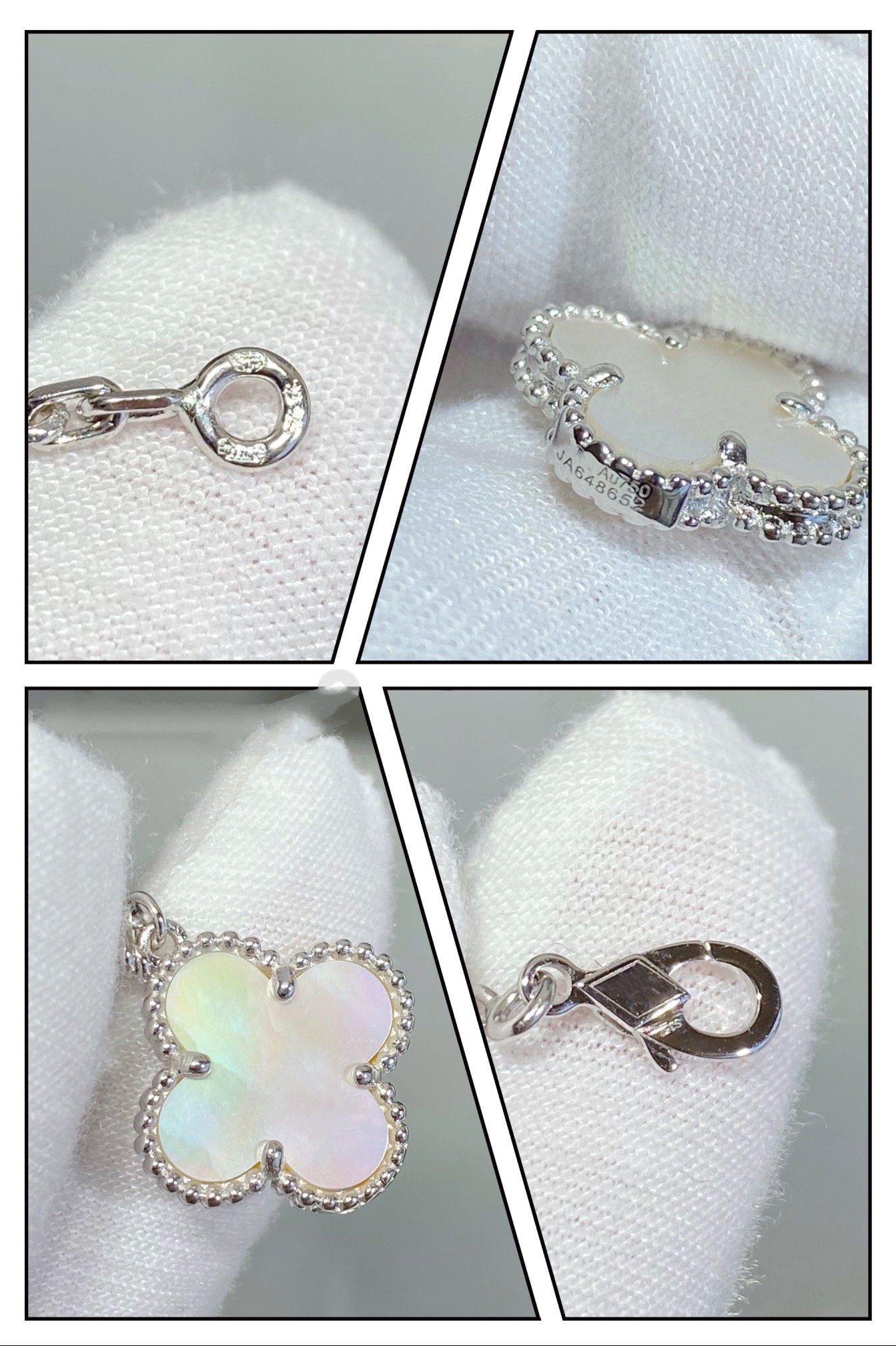 ¡®Twinkle jewelry¡¯CLOVER 5 MOTIF WHITE MOP SILVER BRACELET