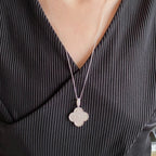 ¡®Twinkle jewelry¡¯CLOVER 25MM LARGE PEDANT DIAMOND PAVED LONG NECKLACE
