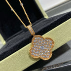 ¡®Twinkle jewelry¡¯CLOVER 25MM LARGE PEDANT DIAMOND PAVED LONG NECKLACE