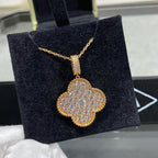 ¡®Twinkle jewelry¡¯CLOVER 25MM LARGE PEDANT DIAMOND PAVED LONG NECKLACE
