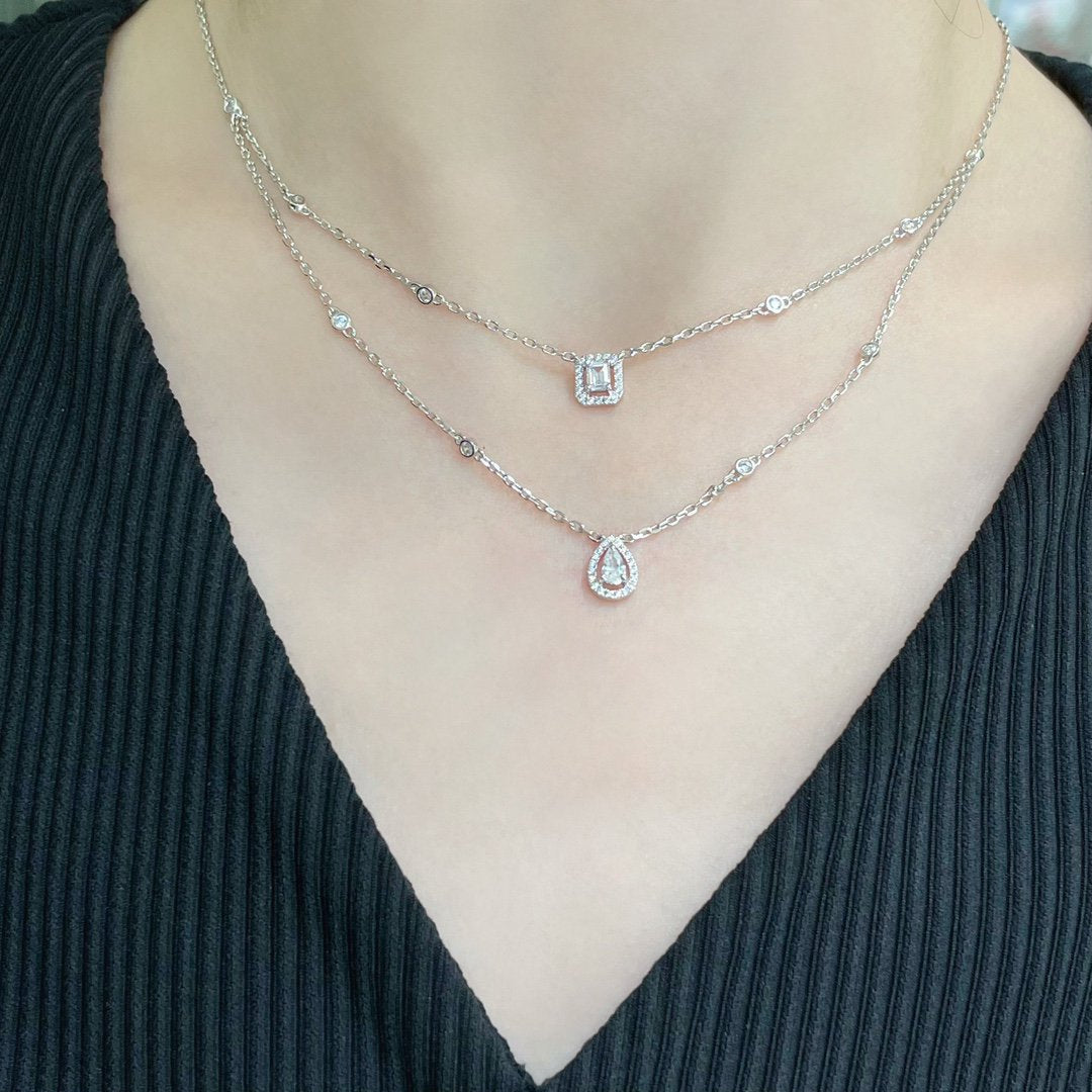 [Twinkle jewelrys]MY TWIN 2 ROW DIAMOND NECKLACE