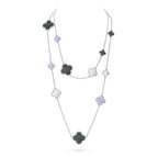 ¡®Twinkle jewelry¡¯CLOVER 16 MOTIF CHALCEDONY MOP SILVER NECKLACE