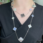 ¡®Twinkle jewelry¡¯CLOVER 16 MOTIF CHALCEDONY MOP SILVER NECKLACE