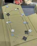 ¡®Twinkle jewelry¡¯CLOVER 16 MOTIF CHALCEDONY MOP SILVER NECKLACE
