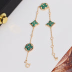 ¡®Twinkle jewelry¡¯STAR AND SUN 4 MOTIF PINK GOLD MALACHITE BRACELET