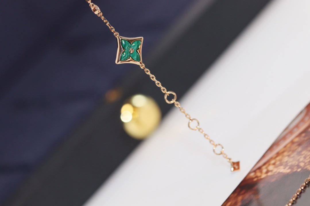 ¡®Twinkle jewelry¡¯STAR AND SUN 4 MOTIF PINK GOLD MALACHITE BRACELET