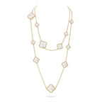 ¡®Twinkle jewelry¡¯CLOVER 16 MOTIF WHITE MOP GOLD NECKLACE