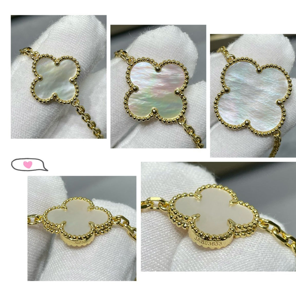 ¡®Twinkle jewelry¡¯CLOVER 16 MOTIF WHITE MOP GOLD NECKLACE