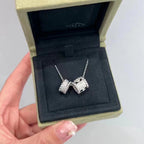 ¡®Twinkle jewelry¡¯PERLEE DOUBLE PENDANT SILVER DIAMOND NECKLACE