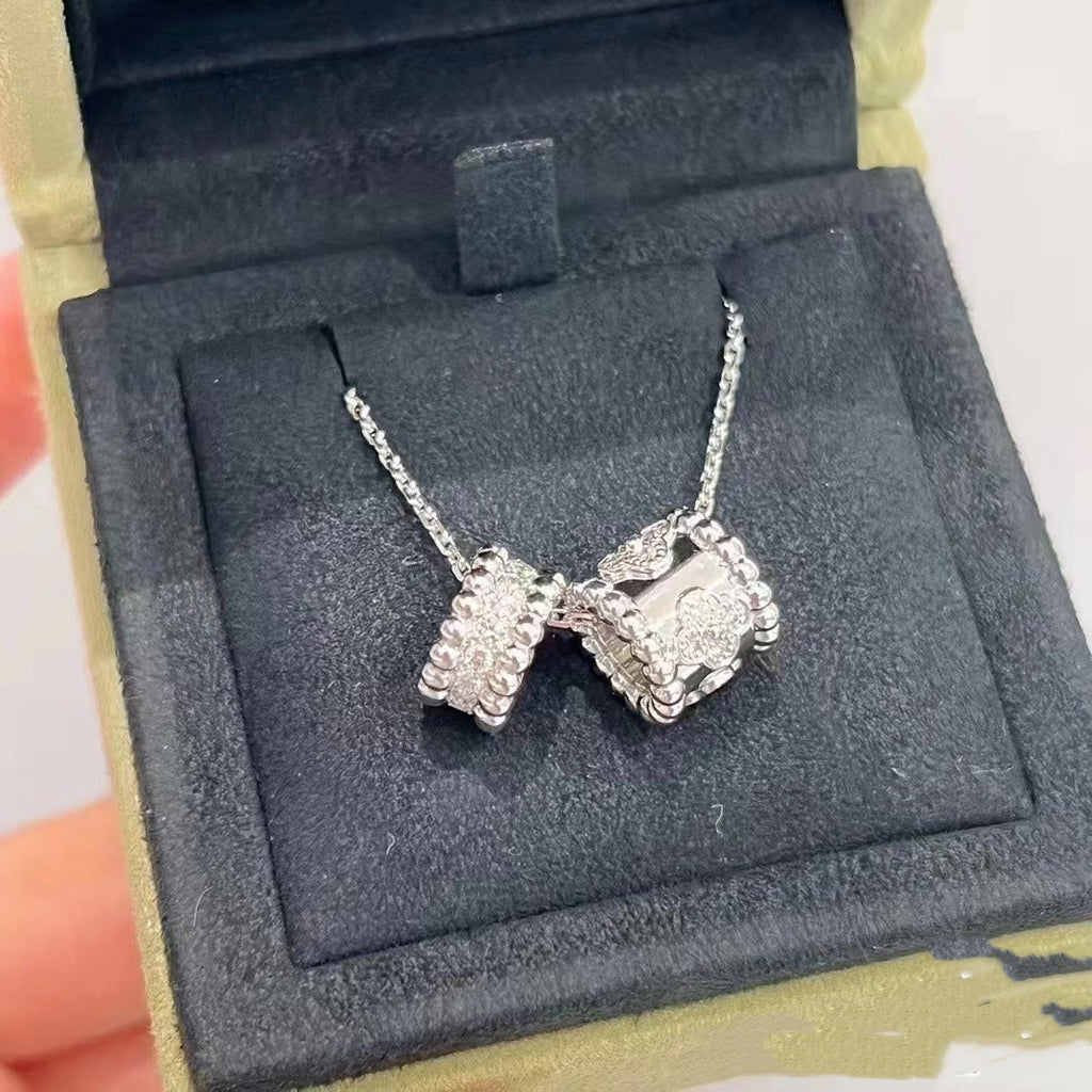 ¡®Twinkle jewelry¡¯PERLEE DOUBLE PENDANT SILVER DIAMOND NECKLACE