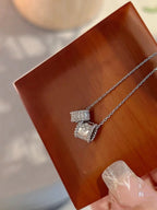 ¡®Twinkle jewelry¡¯PERLEE DOUBLE PENDANT SILVER DIAMOND NECKLACE