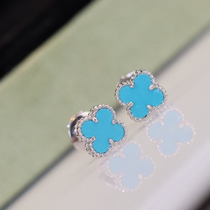¡®Twinkle jewelry¡¯CLOVER MINI TURQUOISE SILVER STUD EARRINGS
