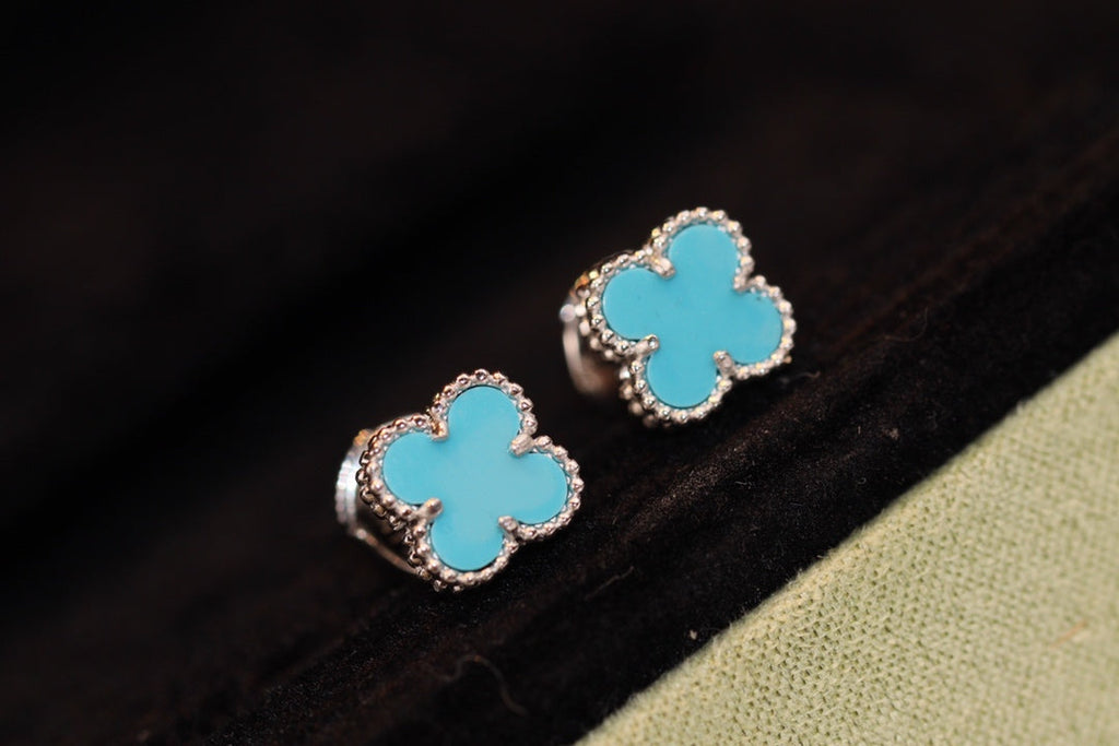¡®Twinkle jewelry¡¯CLOVER MINI TURQUOISE SILVER STUD EARRINGS