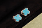 ¡®Twinkle jewelry¡¯CLOVER MINI TURQUOISE SILVER STUD EARRINGS