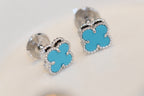 ¡®Twinkle jewelry¡¯CLOVER MINI TURQUOISE SILVER STUD EARRINGS