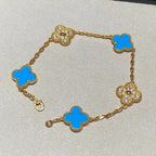[Twinkle jewelry]New CLOVER 5 MOTIF BLUE AGATE BRACELET COLLECTION