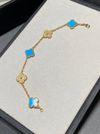 [Twinkle jewelry]New CLOVER 5 MOTIF BLUE AGATE BRACELET COLLECTION