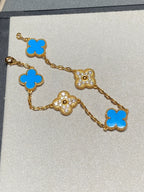 [Twinkle jewelry]New CLOVER 5 MOTIF BLUE AGATE BRACELET COLLECTION