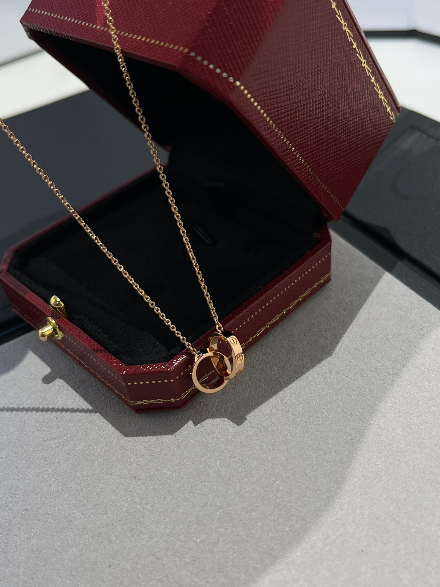 ¡®Twinkle jewelry¡¯LOVE NECKLACE DOUBLE RING PINK GOLD