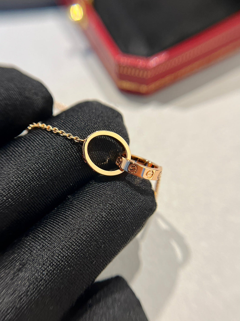 ¡®Twinkle jewelry¡¯LOVE NECKLACE DOUBLE RING PINK GOLD
